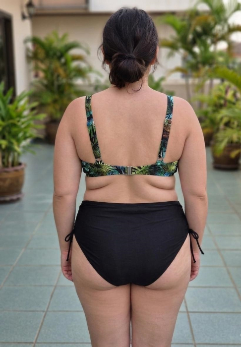 Costum de Baie 2 piese cu Imprimeu Tropical si Talie Inalta 6601 [4]