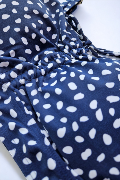 Costum de baie 2 piese, marime mare, cu slipi tip pantaloni scurti, sutien bustiera, bleumarin, Iris embody.ro [4]