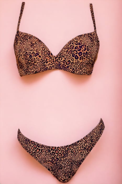 Costume de baie din 2 piese, slip brazilian, imprimeu animal print, maro, Sexy Leo embody.ro [2]