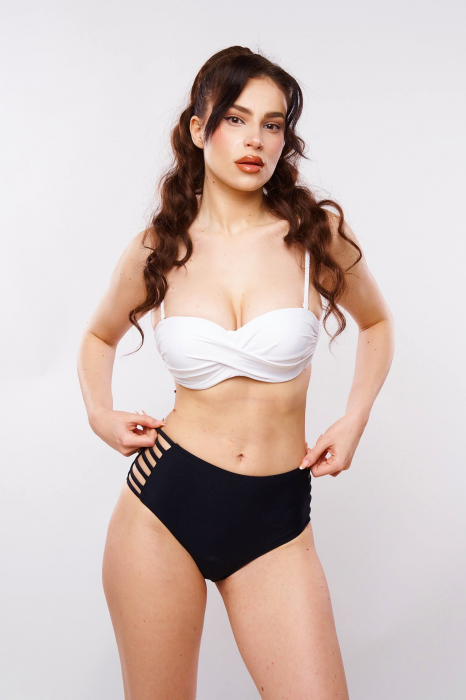Costum de baie 3 piese, sutien, slip talie inalta plus silp brazilian, multicolor, Elisa embody, embody.ro [4]
