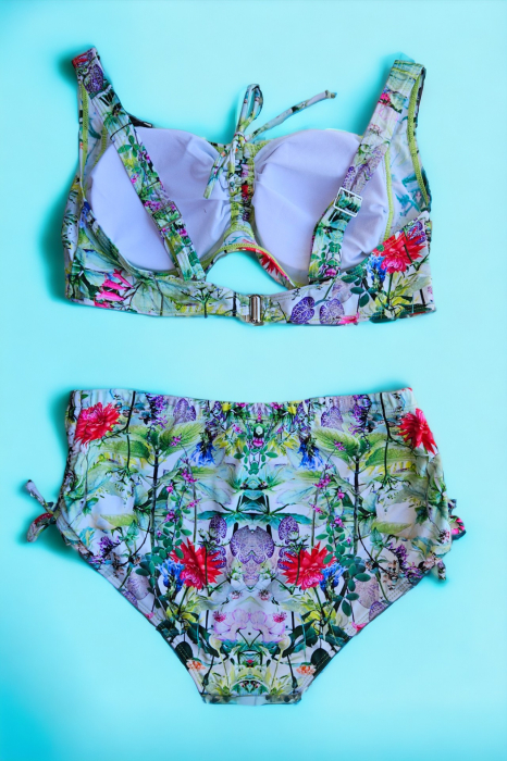 Costum de baie dama ,2 piese, marime mare, multicolor, Havana flowers, embody.ro [3]