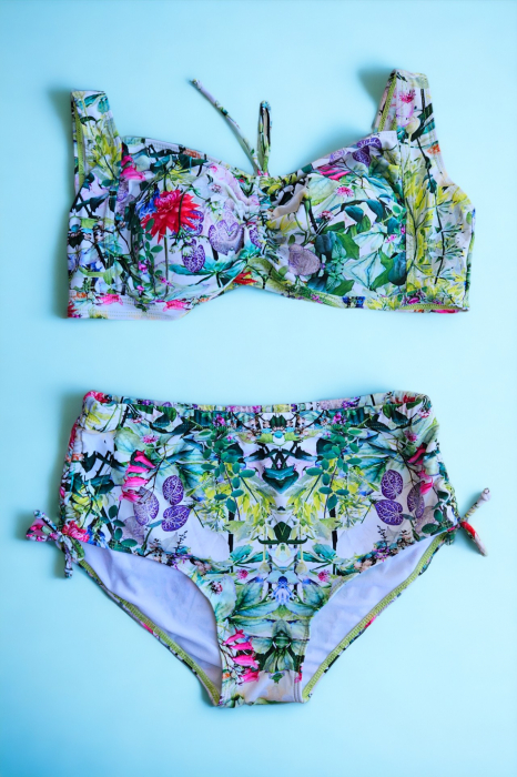 Costum de baie dama ,2 piese, marime mare, multicolor, Havana flowers, embody.ro [2]