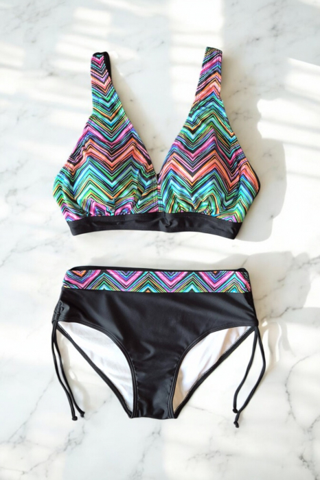 Costum de baie dama, 2 piese, marime mare, multicolor, Cuba, embody.ro [2]