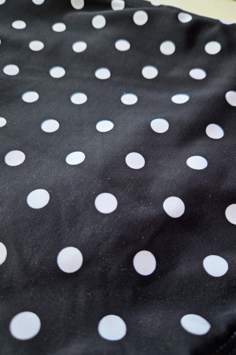 Costum de baie dama, 2 piese, marime mare, slip talie inalta, negru, Black Dots embody.ro [4]