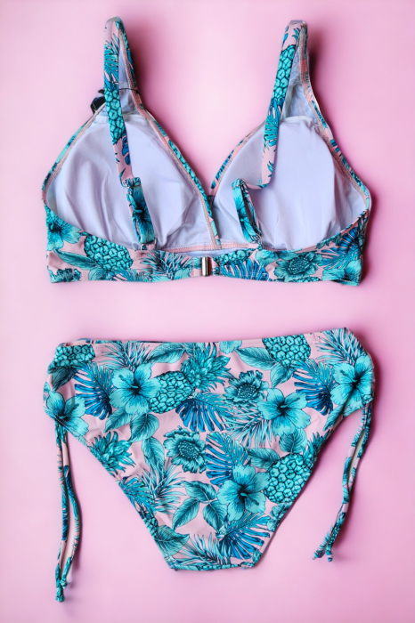 Costum de baie dama, 2 piese, marime mare, slip talie inalta, multicolor, Pineapple, embody.ro [3]