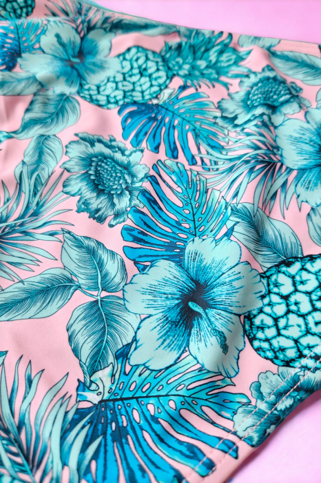 Costum de baie dama, 2 piese, marime mare, slip talie inalta, multicolor, Pineapple, embody.ro [4]