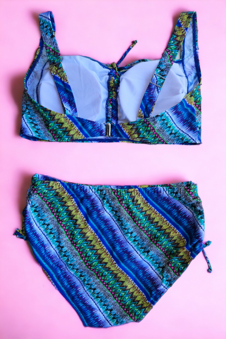 Costum de baie dama, 2 piese, marime mare, slip talie inalta, multicolor, Mya, embody.ro [3]