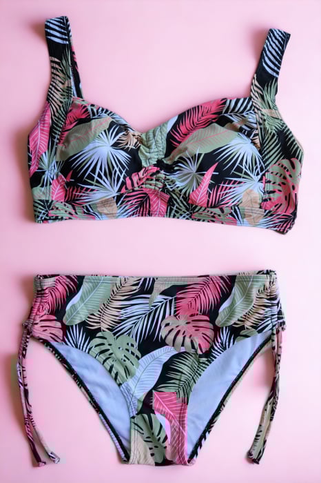 Costum de baie dama ,2 piese, sutien tip bustiera si pantaloni scurti, multicolor, Savana, embody.ro [2]