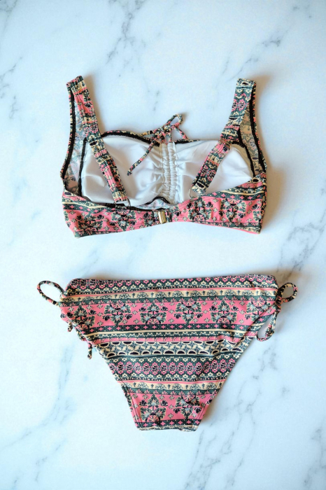 Costum de baie dama, 2 piese, sutien tip bustiera si slip clasic, multicolor, 5002 [2]