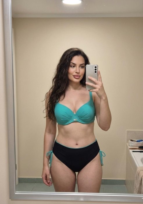 Costum de Baie Dama, din Doua Piese, cu Talie Inalta si Snururi Laterale Negru/turcoazw145 [2]