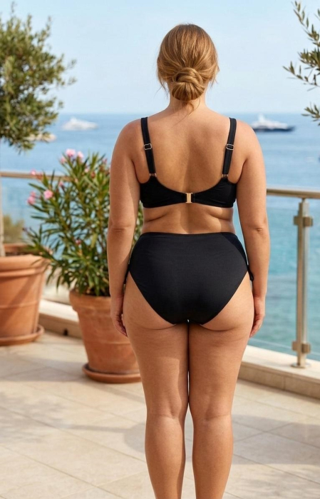 Costum de Baie Dama din Doua Piese, Negru, marime mare lm066 [2]