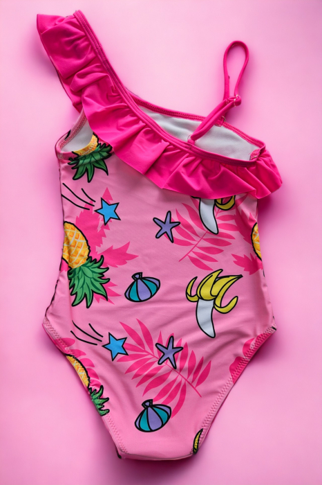 Costum de baie fete intreg, imprimeu unicorn, roz, embody.ro [2]