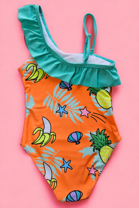 Costum de baie fete intreg, imprimeu unicorn, roz, embody.ro [2]