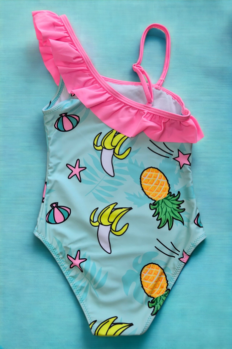 Costum de baie fete intreg, imprimeu unicorn, roz, embody.ro [2]