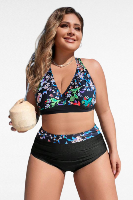 Costum de baie  dama ,2 piese, marime mare, negru, Coconut, embody.ro [4]