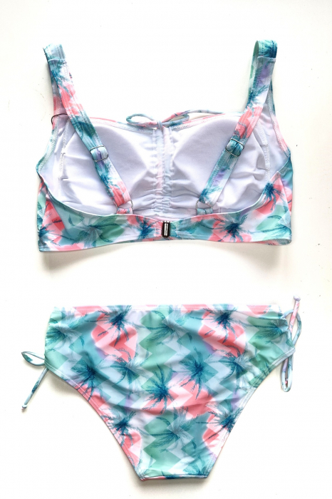 Costum de baie marime mare, cu slipi clasic, sutien bustiera, albastru marin, embody.ro [3]