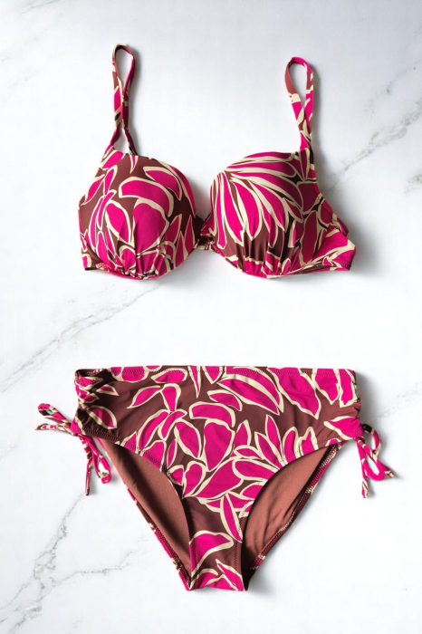 Costum baie dama doua piese, marime mare, red Santorini Lm064 [2]