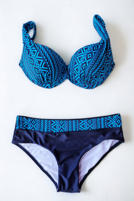 Costume de baie din 2 piese, slip clasic, marime mare, albastru embody.ro [2]