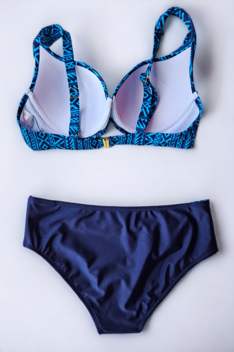 Costume de baie din 2 piese, slip clasic, marime mare, albastru embody.ro [3]