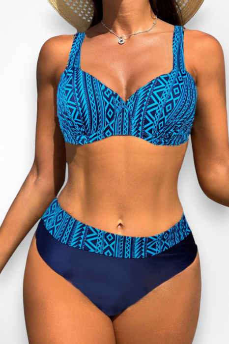 Costume de baie din 2 piese, slip clasic, marime mare, albastru embody.ro [5]