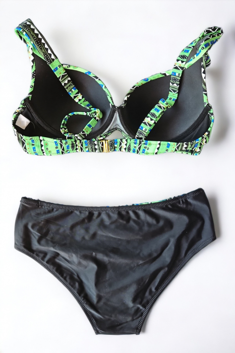 Costume de baie din 2 piese, slip clasic, marime mare, albastru embody.ro [3]