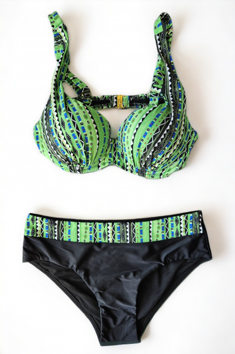 Costume de baie din 2 piese, slip clasic, marime mare, albastru embody.ro [2]