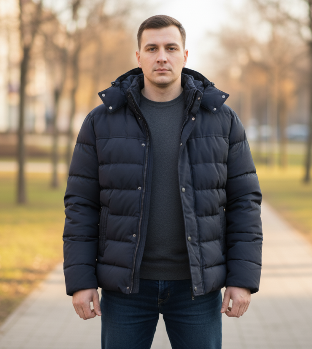 Geaca Barbati Iarna Groasa cu Gluga Detasabila 22508-2 bleumarin [1]