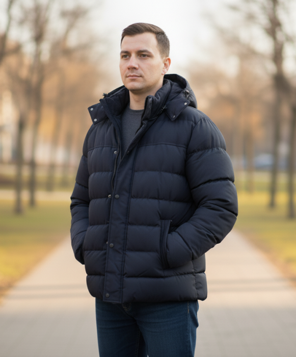 Geaca Barbati Iarna Groasa cu Gluga Detasabila 22508-2 bleumarin [4]