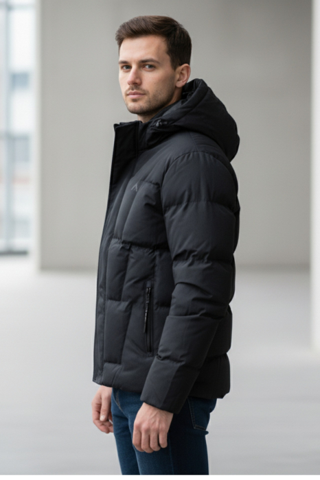 Geaca Barbati Iarna Neagra cu Gluga 8269 [2]