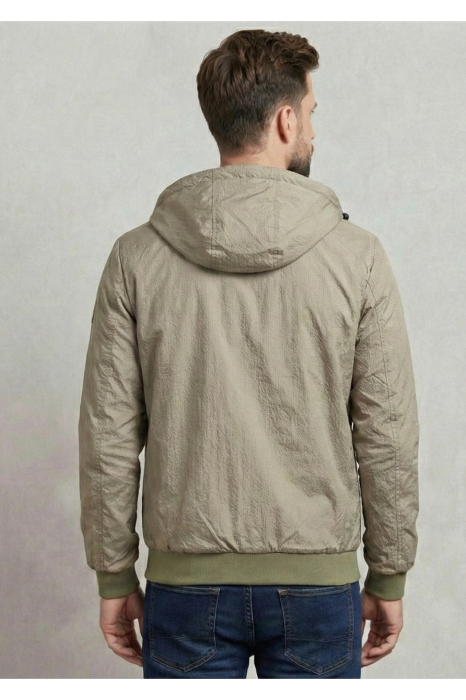 Geaca barbati cu doua fete, gluga fixa si imprimeu montan/uni 62504 [4]