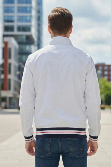 Geaca Barbati Rosie din Fas Subtire Primavara Toamna alb 8250 [3]