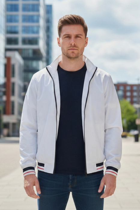 Geaca Barbati Rosie din Fas Subtire Primavara Toamna alb 8250 [4]