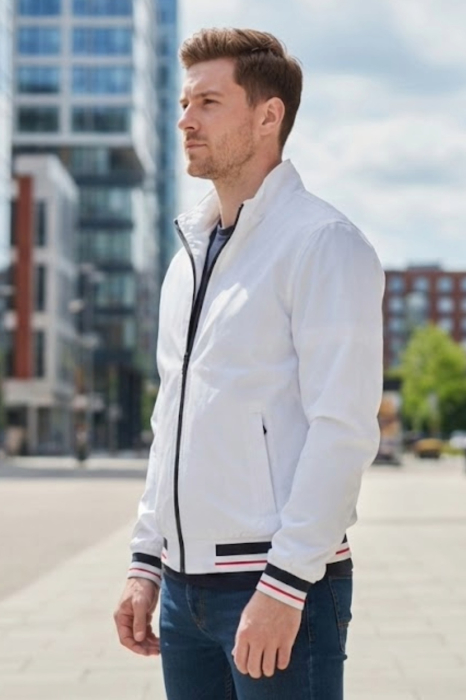 Geaca Barbati Rosie din Fas Subtire Primavara Toamna alb 8250 [2]