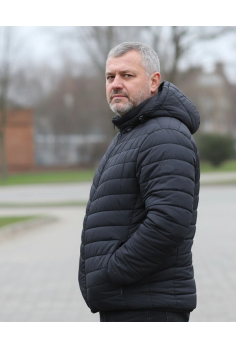 Geaca de Fas pentru Barbati marime mare, cu gluga detasabila, buzunare cu fermoar negru D719 [2]