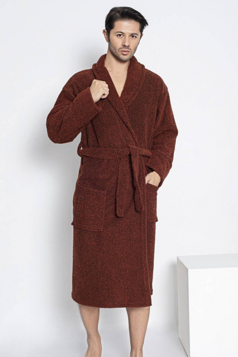 Halat barbat cocolino, material moale si pufos, cu buzunare, gri deschis, embody.ro [2]