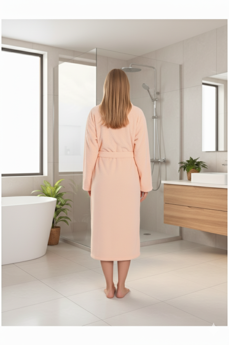 Halat dama, cocolino soft-polar, pufos, cu cordon, corai 9003 [2]