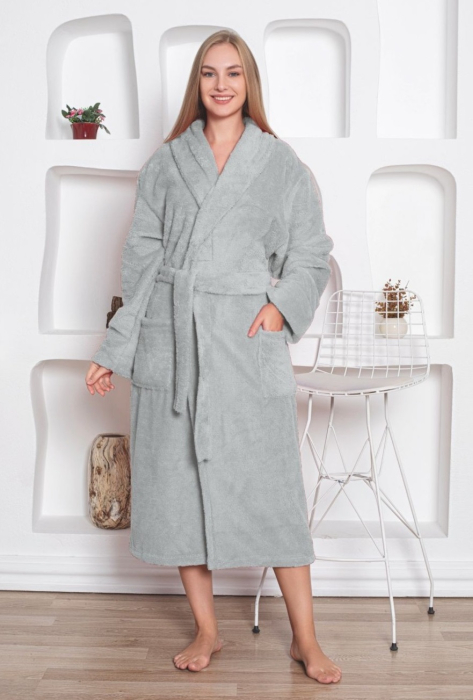 Halat dama, cocolino soft-polar, pufos, cu cordon, mov vernil 9008 [1]