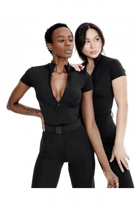 Salopeta sport dama, lycra  cu maneci scurte, negru [6]