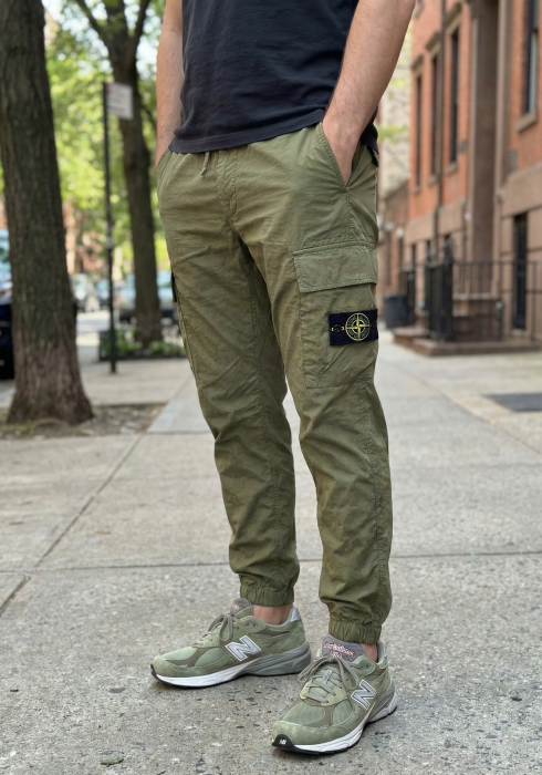 Pantaloni fas Cargo Jogger pentru Barbati - Kaki - Cu Buzunare Laterale si Talie Elastica 7793 [4]