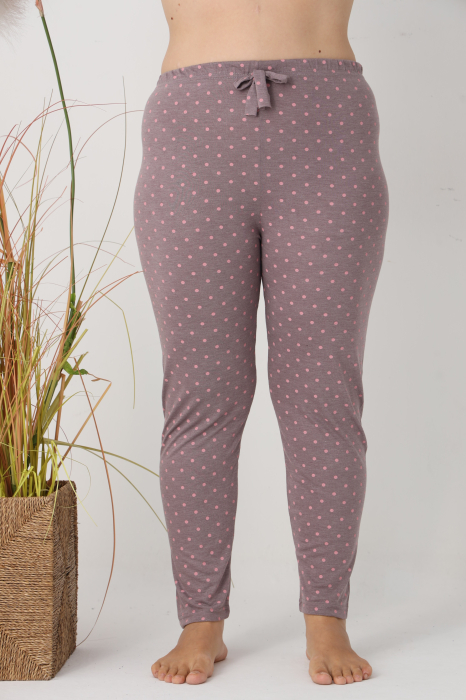 Pantaloni de Pijama Dama Bumbac marime mare, roz 307 [3]