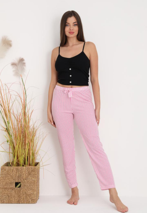 Pantaloni de Pijama Dama Bumbac cu dungi roz  205 [2]