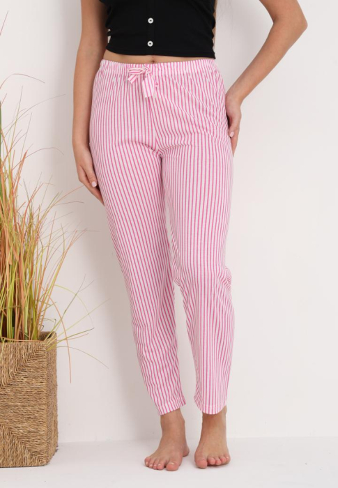 Pantaloni de Pijama Dama Bumbac cu dungi roz  205 [4]