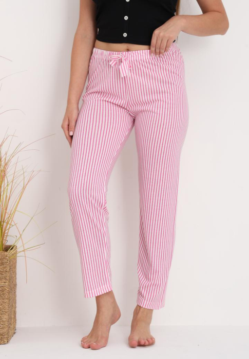 Pantaloni de Pijama Dama Bumbac cu dungi roz  205 [1]
