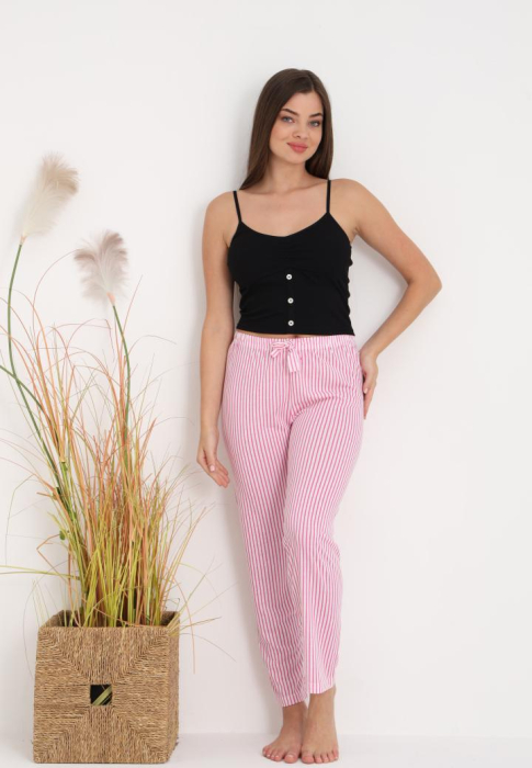Pantaloni de Pijama Dama Bumbac cu dungi roz  205 [5]