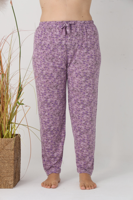 Pantaloni de Pijama Dama Bumbac marime mare, mov 305 [5]