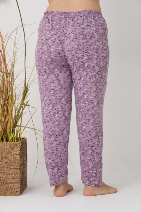 Pantaloni de Pijama Dama Bumbac marime mare, mov 305 [2]