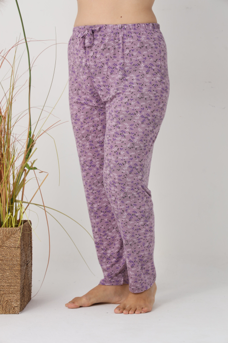 Pantaloni de Pijama Dama Bumbac marime mare, mov 305 [4]