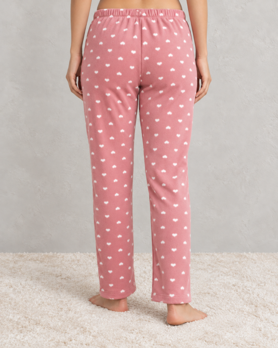 Pantaloni de Pijama Dama  cocolino polar roz [2]