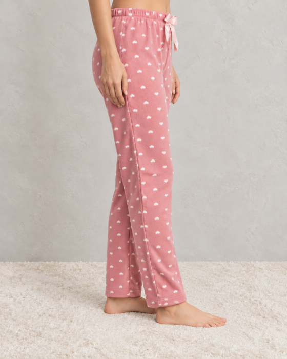 Pantaloni de Pijama Dama  cocolino polar roz [4]