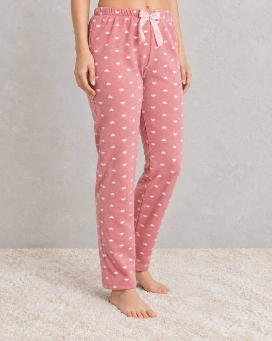 Pantaloni de Pijama Dama  cocolino polar roz [3]